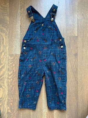 Gymboree Boy 1996 TEE TIME Vintage EUC XS Golf Plaid Bib Overalls