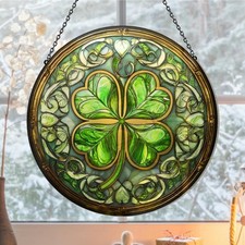 Four Leaf Clover Suncatcher, Good Luck Gift, Shamrock Glass Decoration, Ireland
