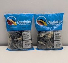 11" SuperAgate- BLACK WHITE Marble 2 BAGS of 25 50 Total QUALATEX Balloons