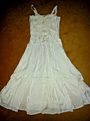 Leonardo Carbone Maxikleid weiß Gr. XXL Mittelalter Gothic Spitze elastisch Boho