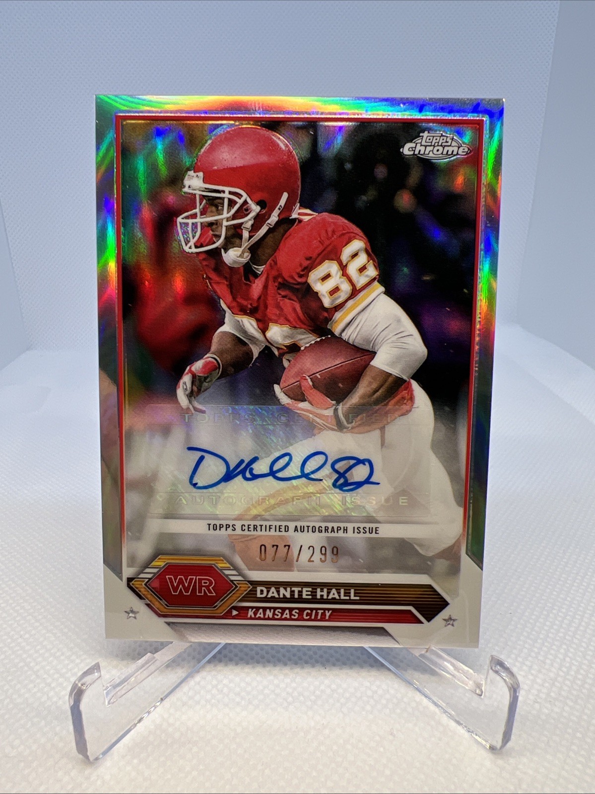 2023 Topps Composite Dante Hall Topps Chrome Refractor Auto #/299 