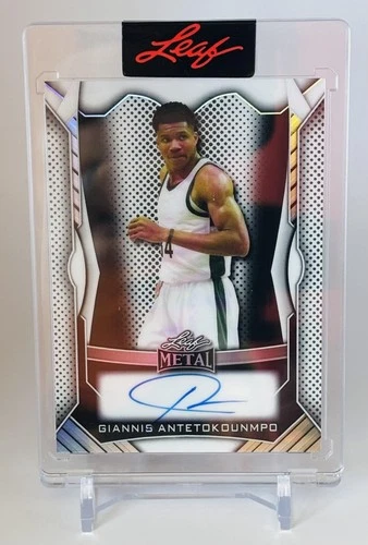 2025 Leaf Metal Sports Heroes Giannis Antetokounmpo Silver Auto #/8