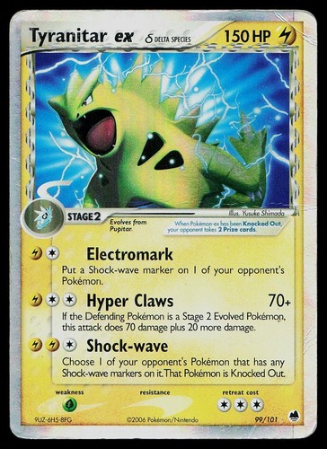 Pokemon Card Dragon Frontiers Tyranitar ex 99/101 Holo EX Rare