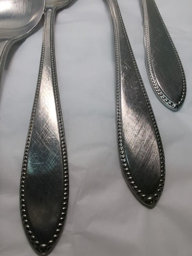 Interpur INR5 Edelstahl Besteck brüniert Perlenbesatz 28 Teile 5 komplette Sets - Bild 10 von 12
