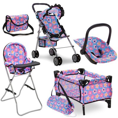 Baby Doll Stroller Bed and Seat Nursery Playset, Baby Doll