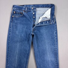Vintage Levis 501 Jeans Mens 29x33 Blue 90s Made USA Button Fly Faded Tag31x36 