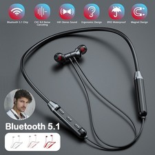 Magnetic Bluetooth Wireless Neckband Earphones Headphones Handsfree Headset Mic