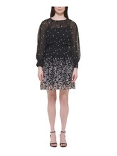 TOMMY HILFIGER Womens Black Slip Lining Pullover Bac Raglan Sleeve Dress 6