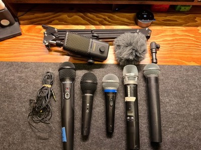 Lot Of 7 Microphones  RadioShack, GTD, Rode, Shure, Audio Technica (untested)