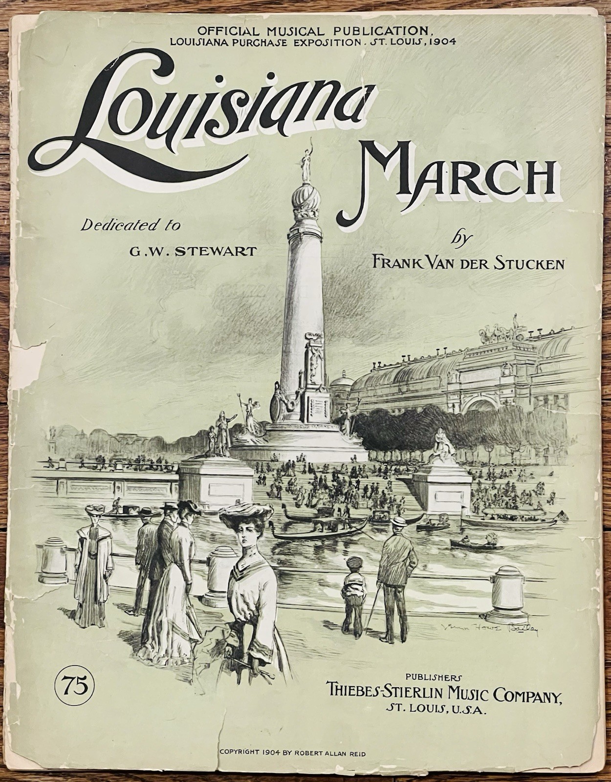 scarce ST. LOUIS WORLD'S FAIR sheet music LOUISIANA MARCH ~ 1904