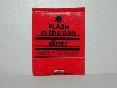 VTG Vintage Full Unused Flash in the Pan Diner Matchbook Danvers Massachusetts