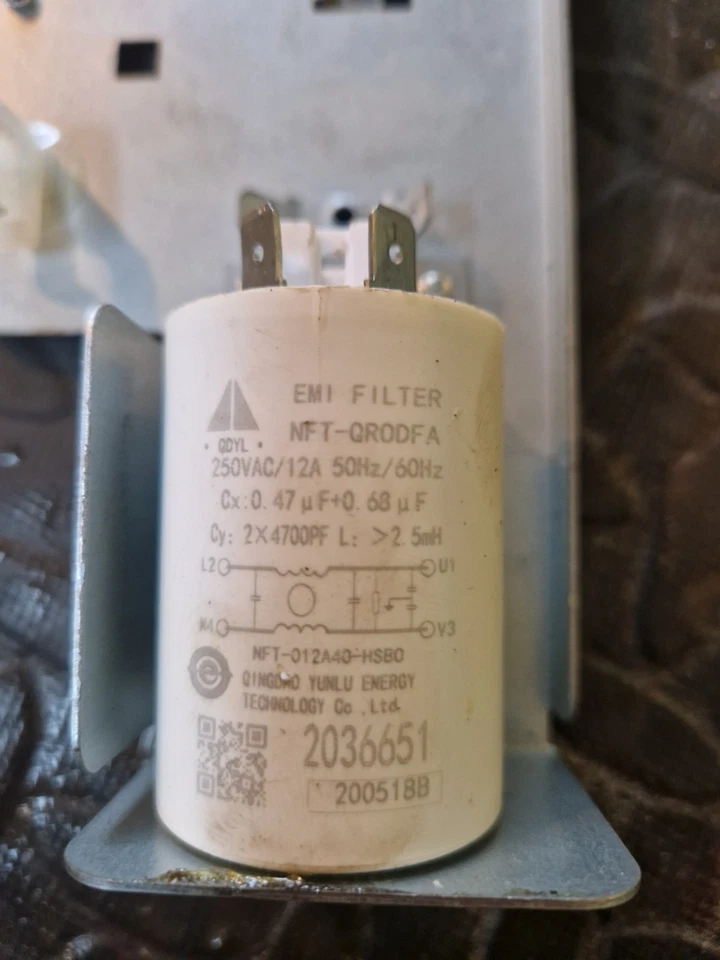 Hisense Washer Dryer Combo WDBL1014V Mains Filter 2036651, Bracket & Mains cable - Image 3 of 3