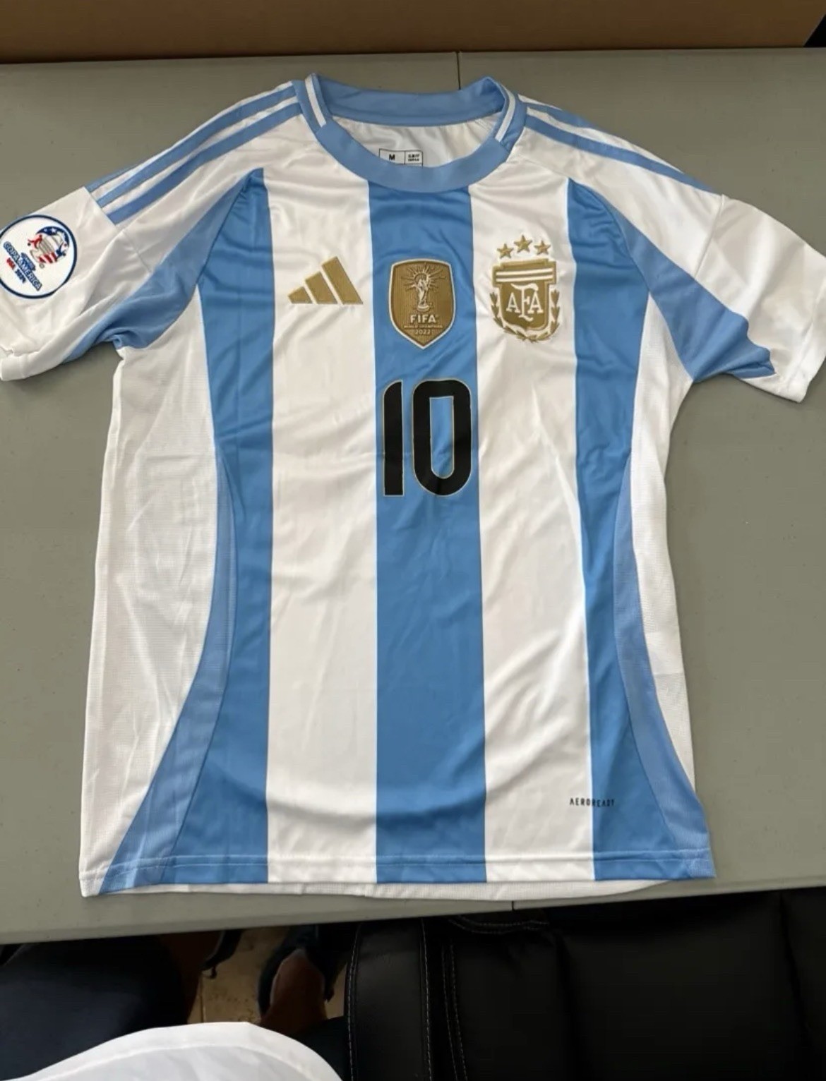 adidas Argentina Lionel Messi #10 Soccer Jersey Men's Size M White/Blue