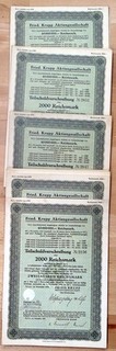 2000 RM TSV 1939: 100 x Fried. Krupp AG Essen 4 1/2 % Teilschuldverschreibung