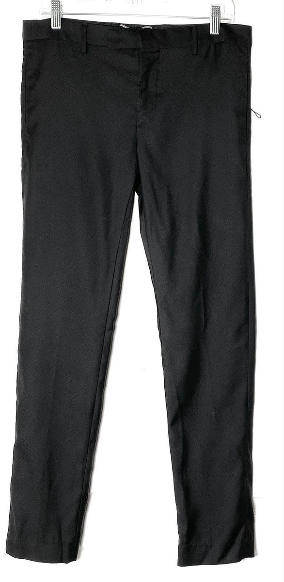 SAINT LAURENT Paris YSL Black Twill Virgin Wool Dress Pants 46 IT