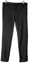 SAINT LAURENT Paris YSL Black Twill Virgin Wool Dress Pants 46 IT 12 14 US NEW