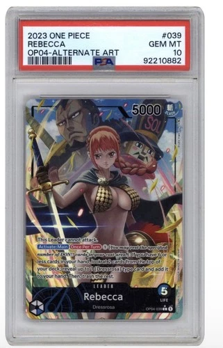 One Piece CCG Rebecca OP04 #039 Kingdoms of Intrigue ALT ART PSA 10 GEM MINT 💎