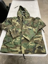 USGI ECWCS BDU Cold Weather Parka Woodland Camo Gore-Tex Jacket Large Reg