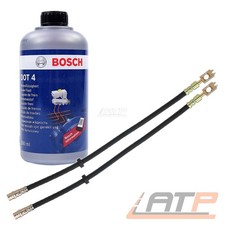 2x BREMSSCHLAUCH VORNE + 500ml BOSCH BREMSFLÜSSIKEIT DOT-4 FÜR SKODA OCTAVIA 1U