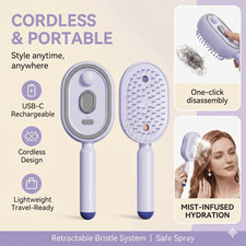 3-in-1 Electric Mist Spray Hair Brush Air Cushion Massage Comb Portable