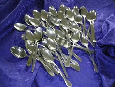 #AD  LOT Of 50 MIXED PATTERNS OF  STAINLESS FLATWARE ALL TABLESPOONS /OVAL SOUP