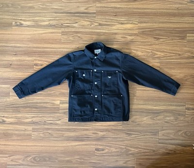 ジャケット・アウター carhartt wip drewe chore coat M Carhartt WIP Drewe Chore Coat Jacket Black Heart Logo Button Men's
