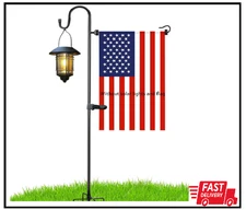 Garden Flag Stand and Shepherd Hook,48 Inch Garden Flag Pole Holder with one Tig