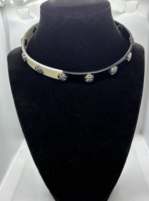 15.5 in Black And White Adjustable Choker/Wrap Bracelet Rustic Cuff