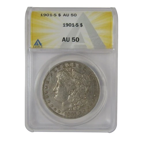 1901 S Morgan Dollar AU 50 ANACS Silver $1 Coin SKU:I23046