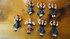 7 alte Püppchen für Schwarzwalduhren