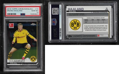 2019-20 Topps Chrome Bundesliga Erling Haaland #72 PSA 10 GEM MT Rookie RC