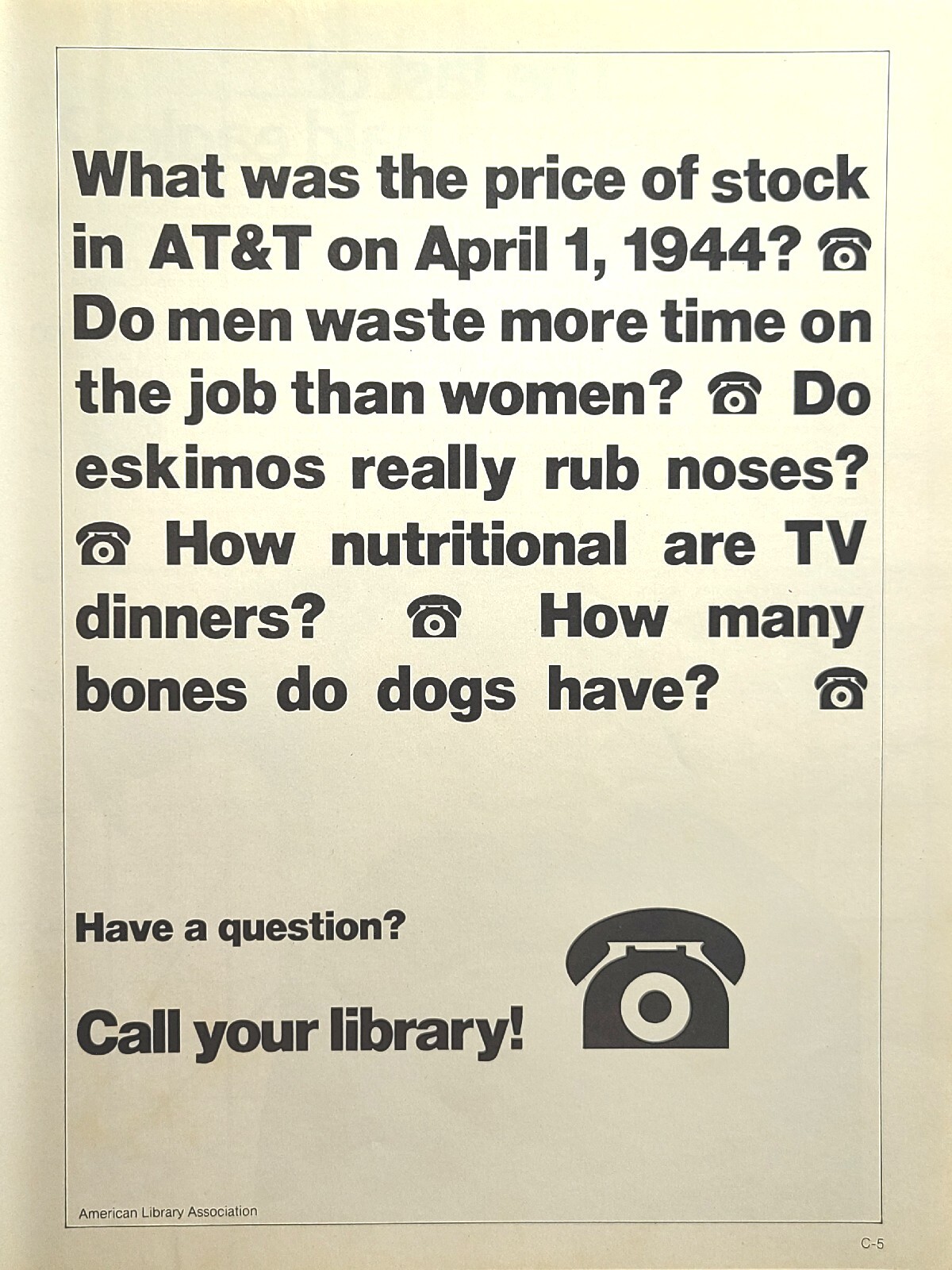 American Library Association Questions Vintage Print Ad 1982 **See Descr**