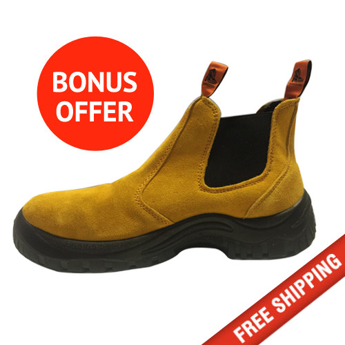 SUEDE Steel Cap Work Boots Slip on Water resistant Slip Resistant STEEL safety - Picture 1 of 7