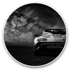 2 x Vinyl Stickers 30cm (bw) - Forest Sports Car Drive Driving  #41550