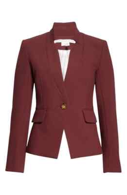 NEW Veronica Beard Farley Stand Collar Blazer In Merlot Sz 2 #SJ846