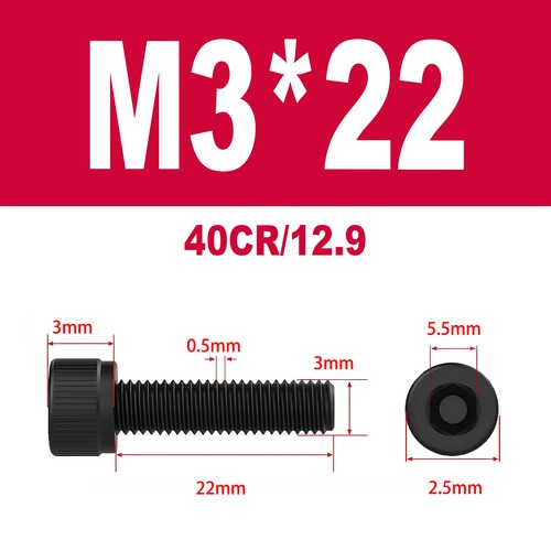 DIN912 12.9 legierter Stahl Zylinderschrauben Innensechskant M1.4-M3 - Bild 98 von 115