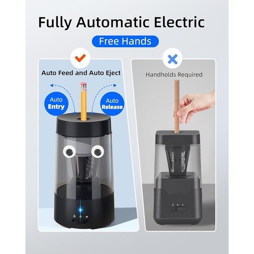 Automatic Electric Pencil Sharpener Rechargeable Hands-Free Home Office School - Picture 3 of 7