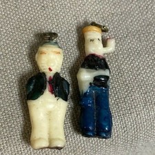 RARE VINTAGE 1930's CELLULOID POPEYE WIMPY BEANIE CHARMS NICE MATCHED SET Japan