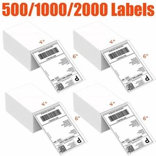500/1000/2000 4x6 Thermal Shipping Paper Fanfold Labels for Zebra MUNBYN Printer