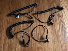 3-Paramount Black Camera Flash Coiled Cable Cord PC Male to AC, 1-straight