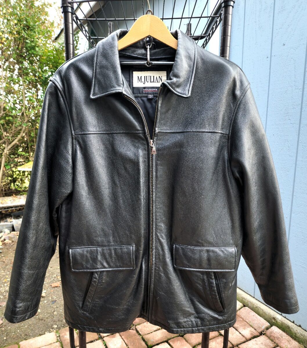 Wilsons Leather M Julian Black Leather Jacket Zip-Up Y2K Wilsons Leather M Julian Black Leather Jacket Zip-Up Y2K