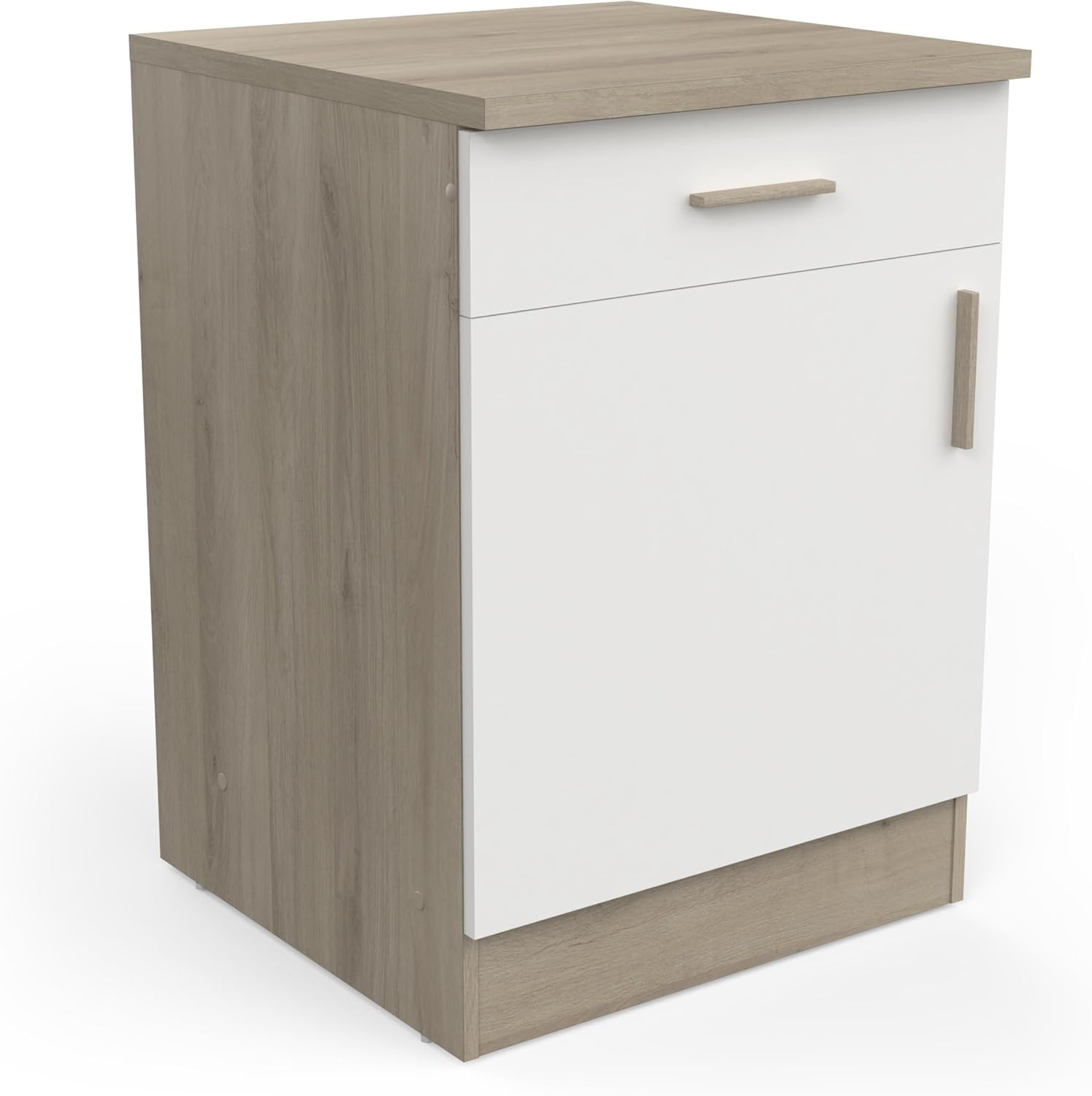 Meuble de cuisine bas compact blanc pour studio et petit appartement