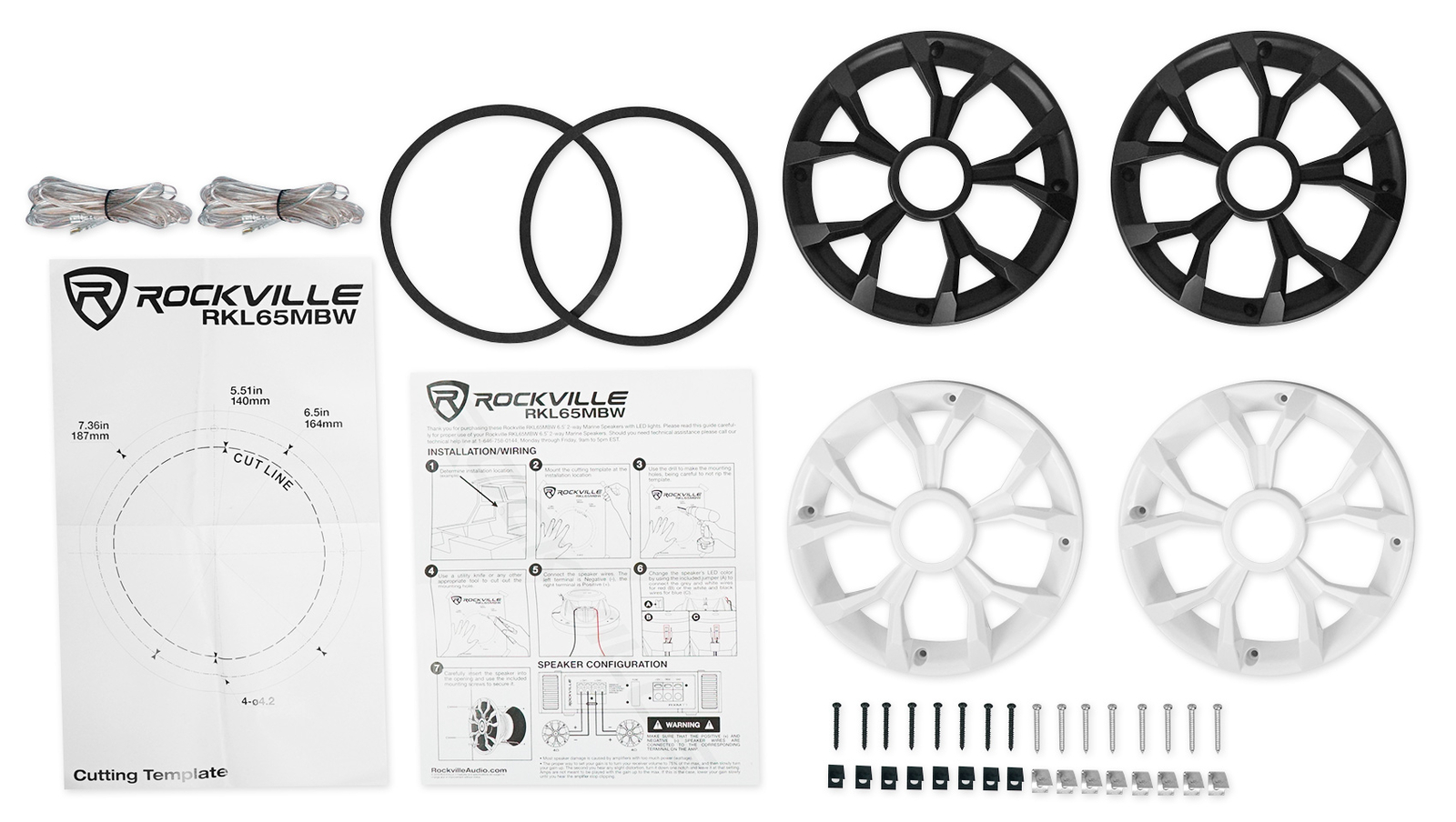 4 Светодиодные колонки Rockville RKL65MBW 65 мощностью 700 Вт для Polaris RZRквадроцикловUTVтележекджипов