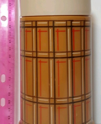 Vintage Aladdin Best Buy Thermos Bottle. Butterscotch Plaid-Great Condition 10oz - Picture 8 of 9