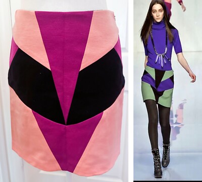 PUCCI Runway Skirt / 36 sz 4 XS S / NWOT / Wool Jersey / Lined / Rare! Pink Y2K