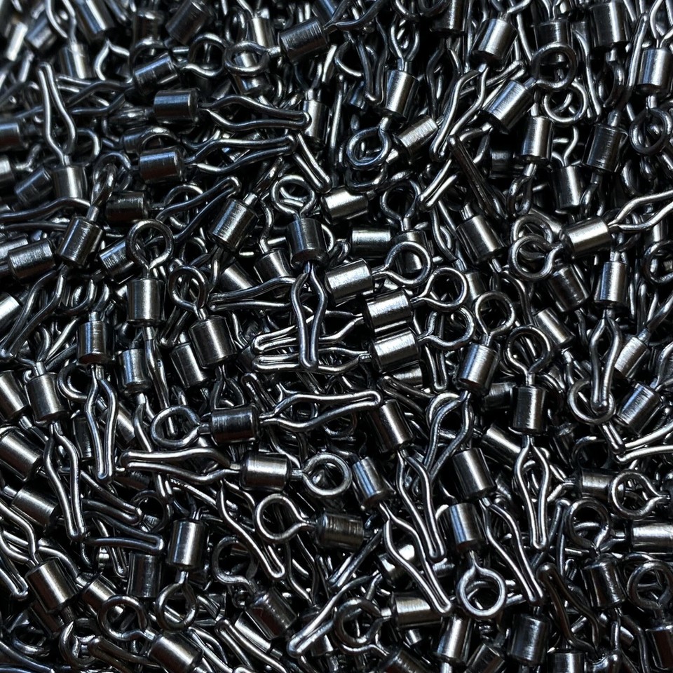 1000 Pack Size #7 Line Grip Swivels For Drop Shot Weights - Do-It Mold Compatible - Black