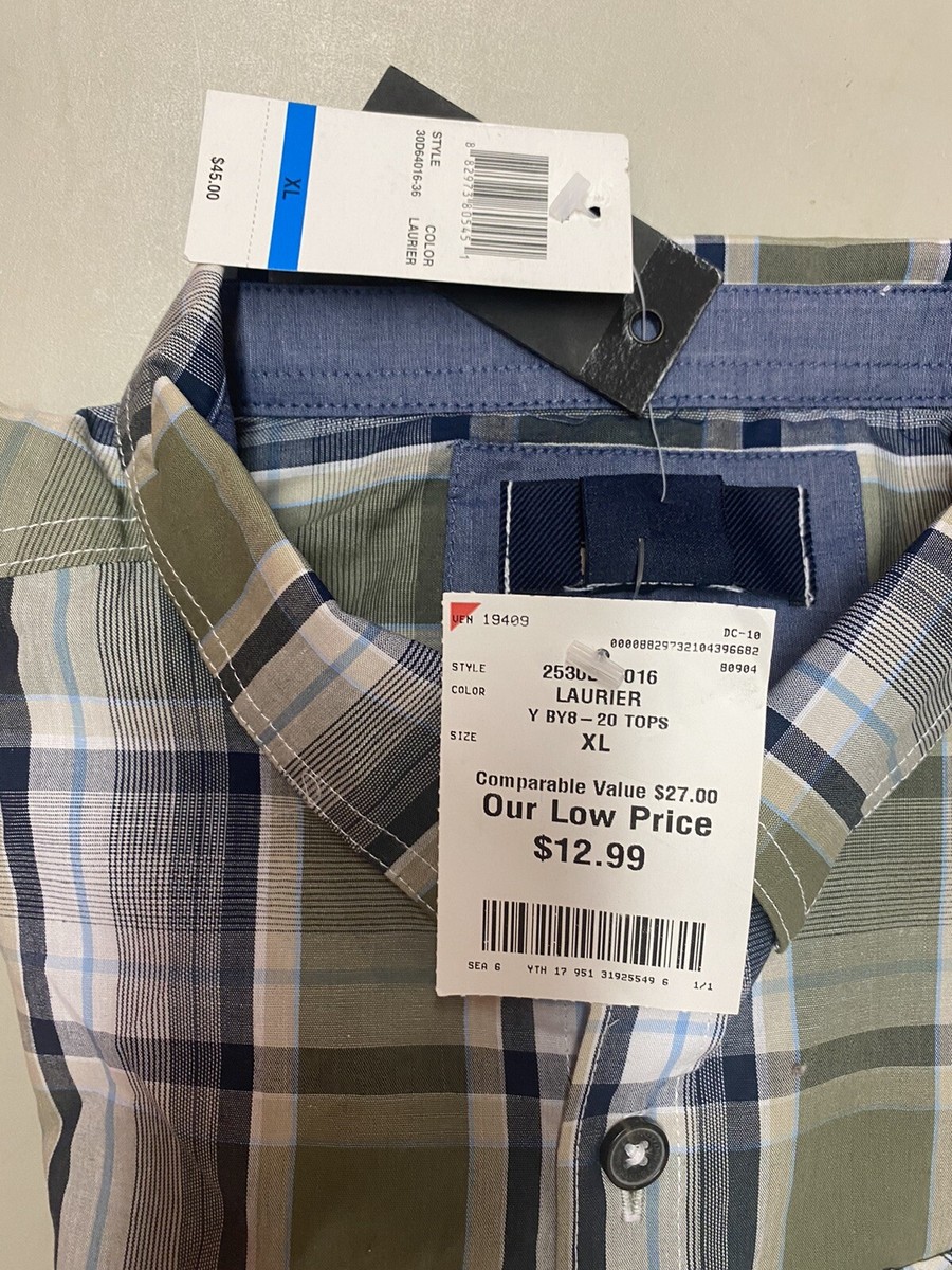 Buffalo David Bitton Men's Tartan Pattern Blue Green Yellow White