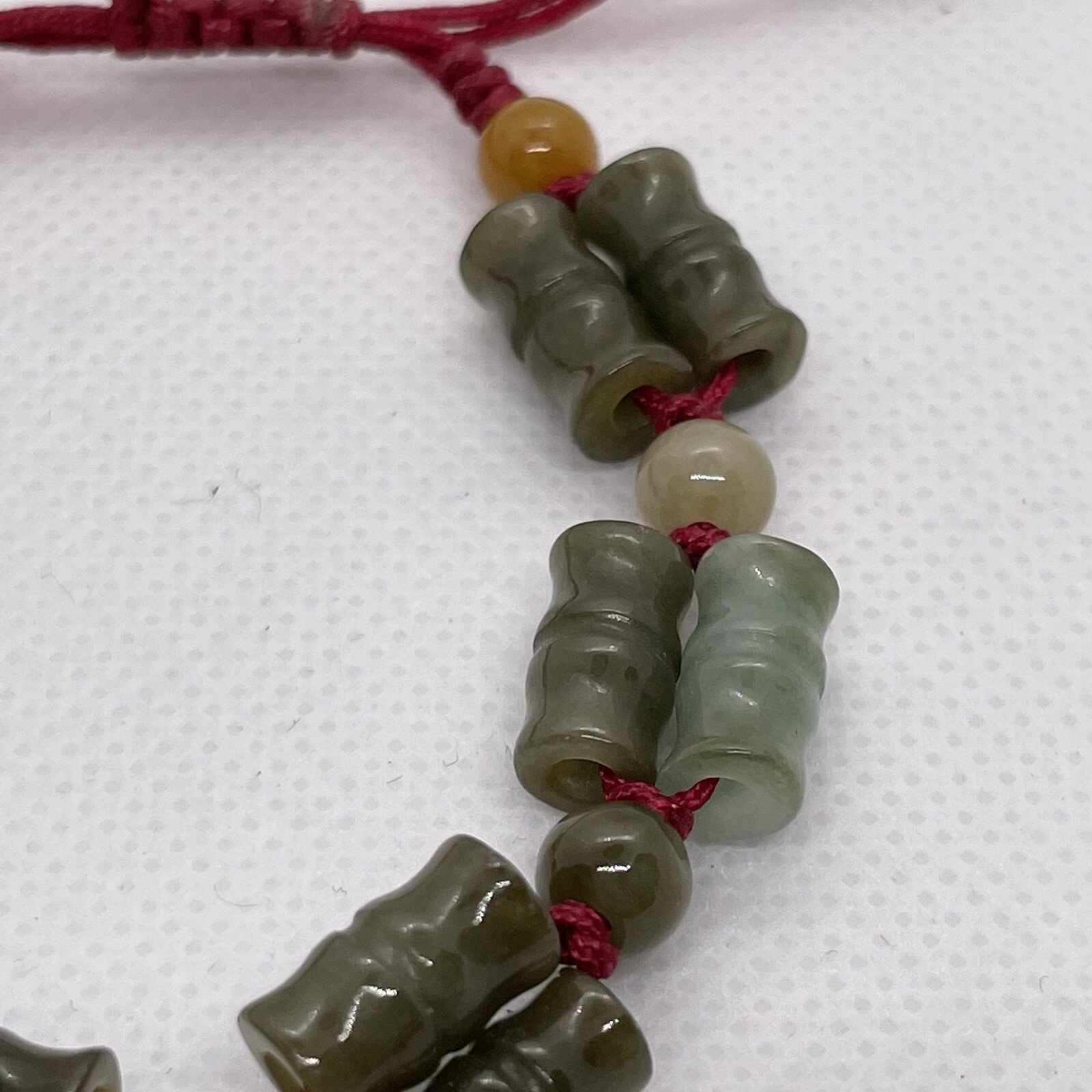Green Jade Stone Adjustable Red String Bracelet - image 4