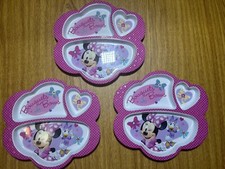 Zak Designs Minnie Mouse  Daisy Duck Divided plate Bouquets of Bows Lot Of 3