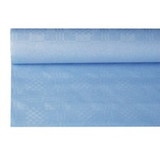 8m x 1,2m Papiertischdecke Damasttischdecke hellblau